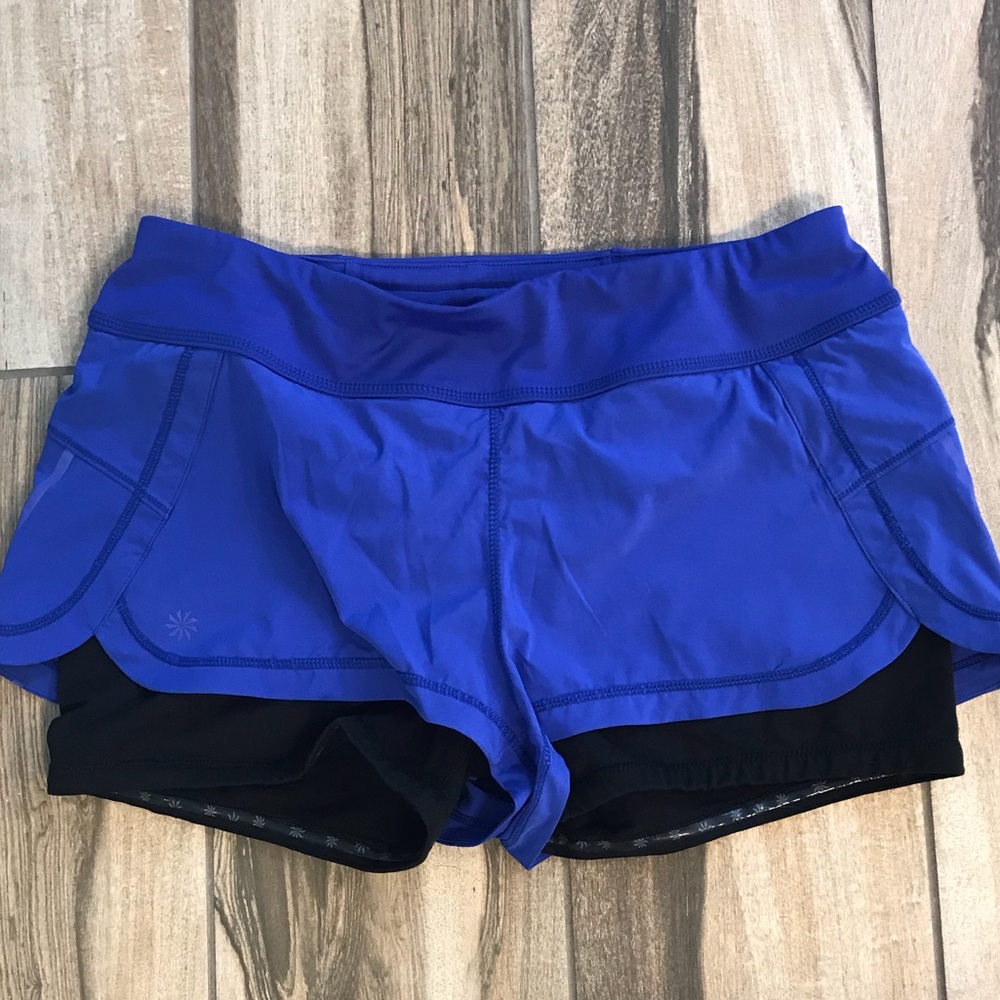 WMNs Athleta running shorts with inner short, SZ M